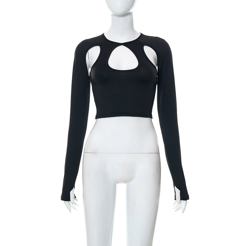 Multi-Color Poppy Cutout Slim Top