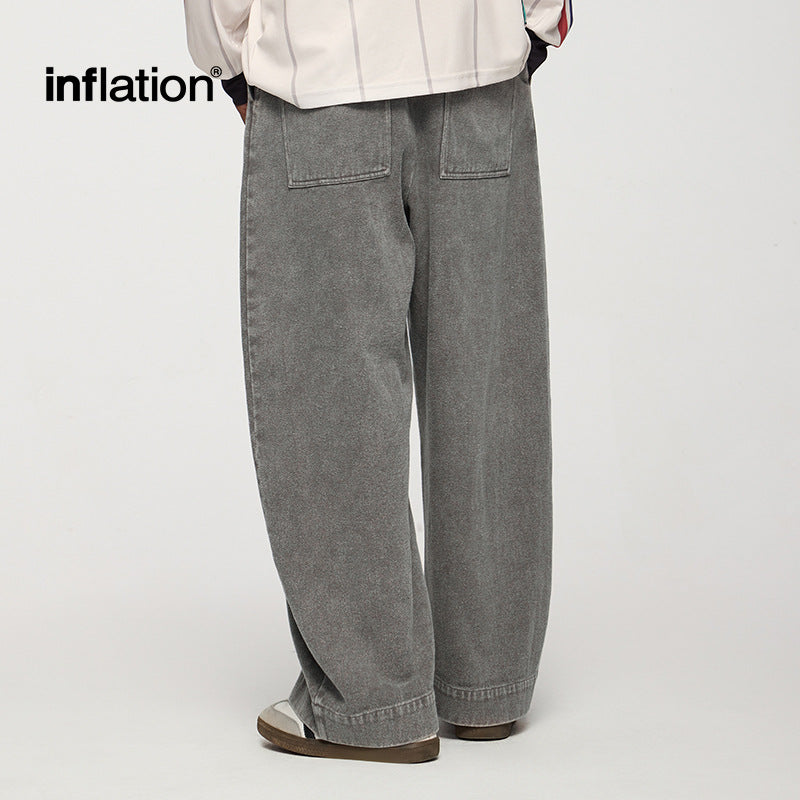 Washed Denim Pants