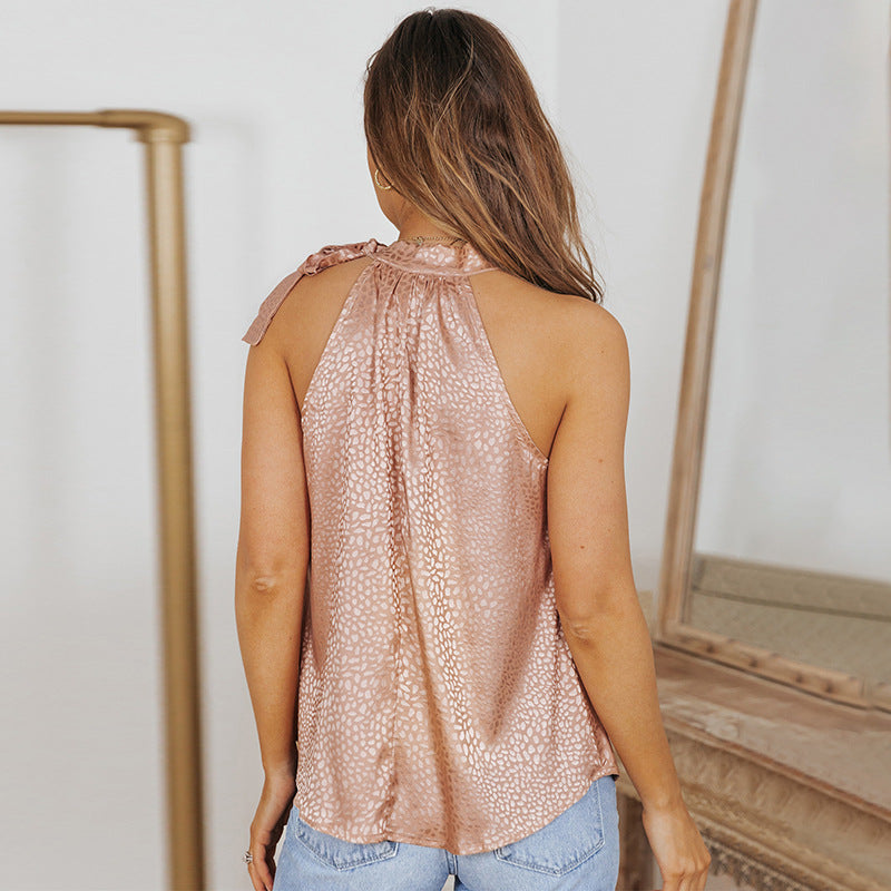 Satin Print Pullover Vest