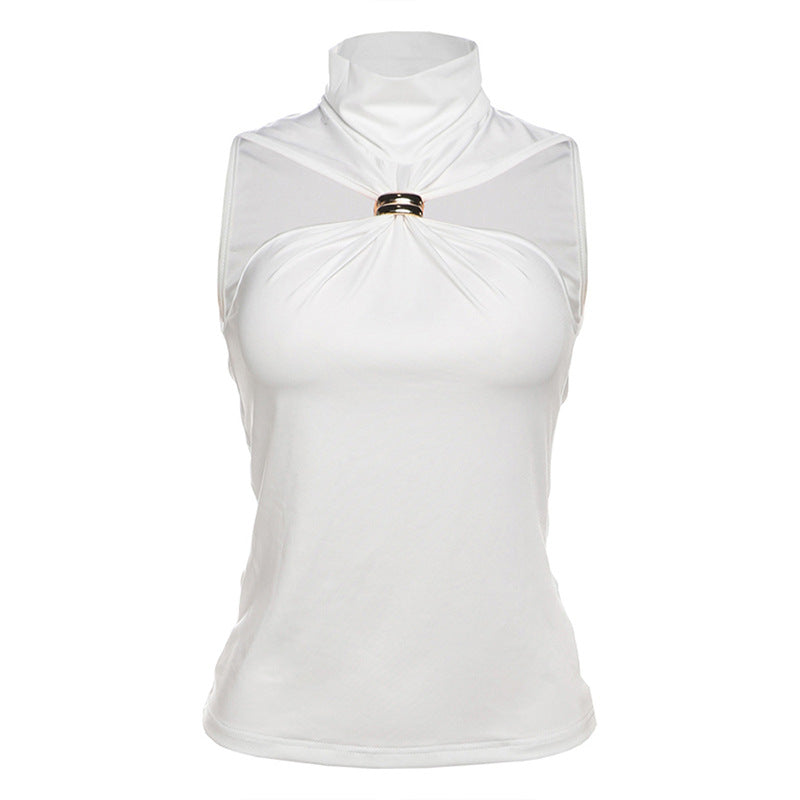 Sleeveless High Neck Vest