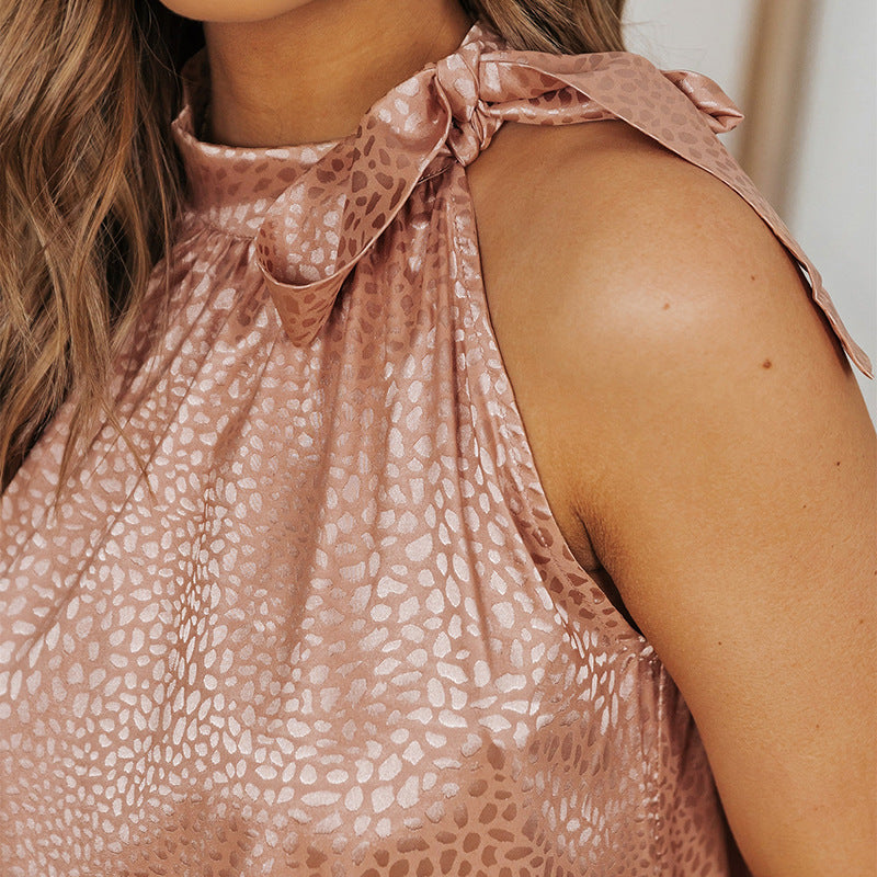 Satin Print Pullover Vest