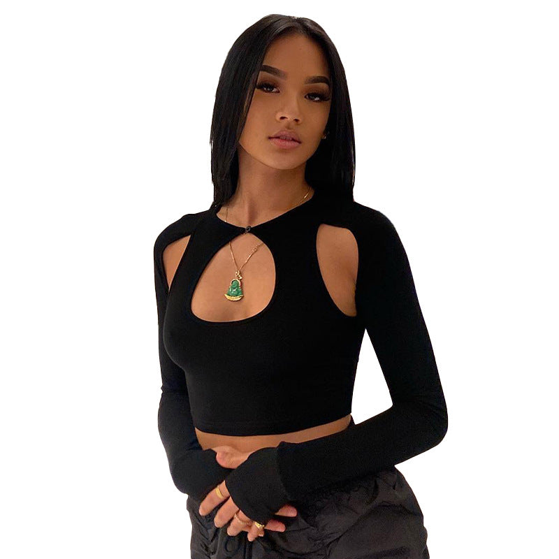 Multi-Color Poppy Cutout Slim Top