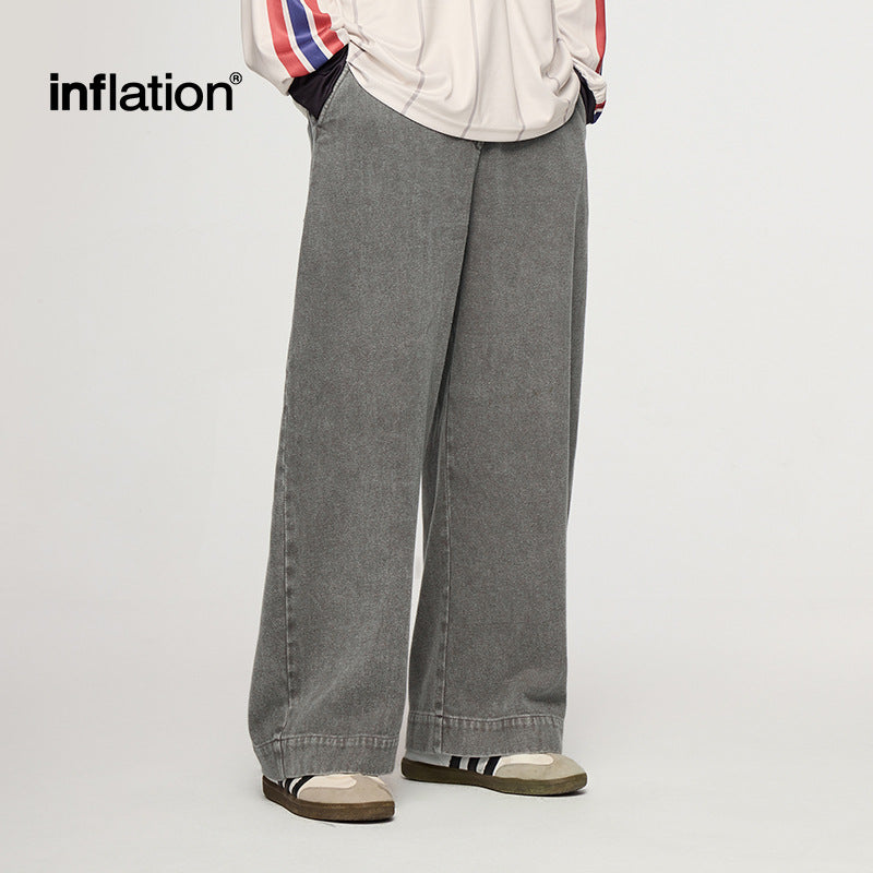 Washed Denim Pants