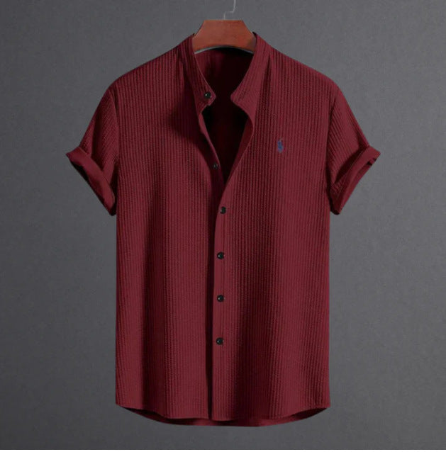 Men's Solid Color Short Sleeve Shirt